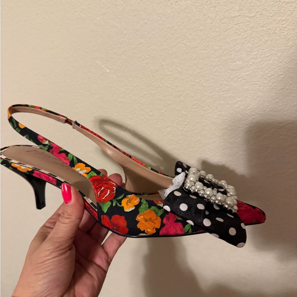 Betsey Johnson  Floral and Polka Dot  heel